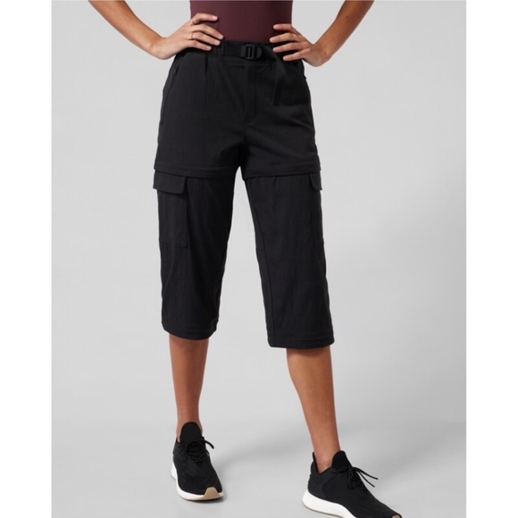 SOLD Athleta Trekkie Convertible Hike Pants 3-in-1 Black Size 12 / L - Picture 5 of 10
